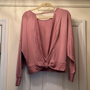 Express Mauve Open Back Crew Neck Sweater